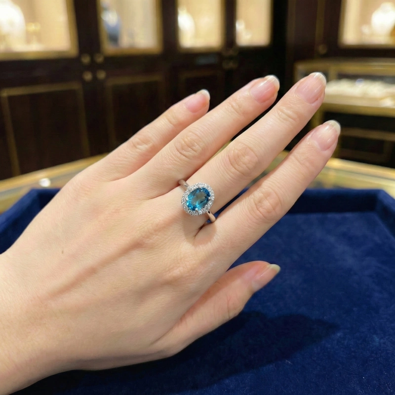 2.33 Ct Natural Cambodian Blue Zircon – Oval Cut Loose Gemstone