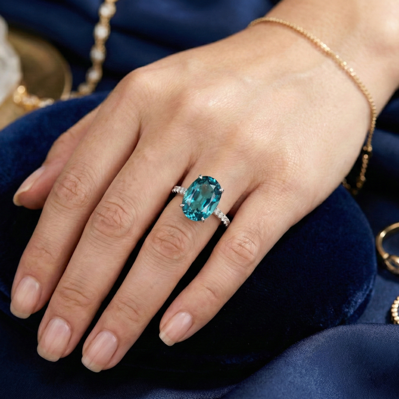 2.45 Ct Natural Cambodian Blue Zircon – Rectangular Cushion Cut Loose Gemstone