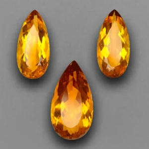 Certified Pear Shaped Honey Citrine Set