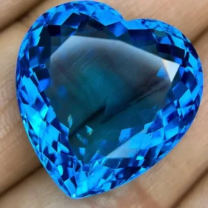 heart shaped swiss blue toapz