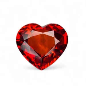 heart shaped orange red songea sapphire