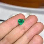 natural 2.06 cts heart shaped zambian emerald