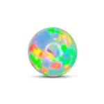 Round white opal
