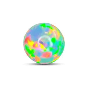 Round white opal