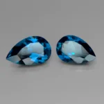 London Blue Topaz gemstone Pear shaped Pair
