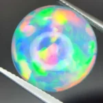 Round white opal