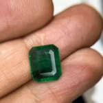 Vivid green octagon cut Zambian emerald