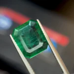 Vivid green octagon cut Zambian emerald