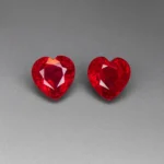 pair heart shaped ruby | 5.23cts field ruby