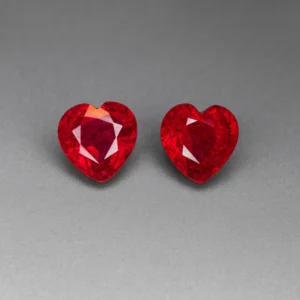 pair heart shaped ruby | 5.23cts field ruby