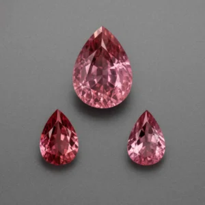 3 pieces of natural pink tourmaline set | 3.18 carats pairs