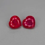 1.41 Ct Burmese Ruby Pair – Heart Cut Pinkish Red No Heat Loose stones