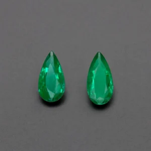 0.84 Ct Zambian Emerald Pair – Pear Cut Natural Loose Gemstones