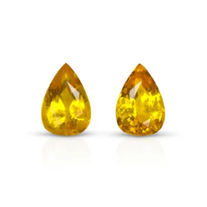 Pairs Yellow Sapphire Pear Shaped 4.54cts