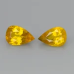 Pairs Yellow Sapphire Pear Shaped 4.54cts