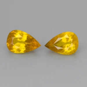 Pairs Yellow Sapphire Pear Shaped 4.54cts