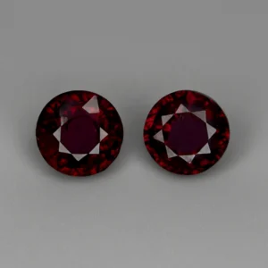 Natural Rhodolite Garnet Pair – Round Cut – 3 Carats