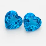 21.29carats natural Swiss blue topaz pairs | heart shaped topaz