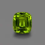 green peridot 7.14 carats cushion cut