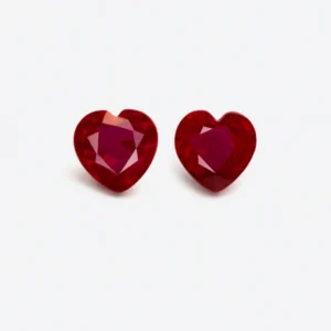 pair heart shaped ruby | 5.23cts field ruby