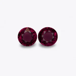 Purplish Pink Rhodolite Garnet Pair – Round Cut Garnet Gemstones 2.61cts