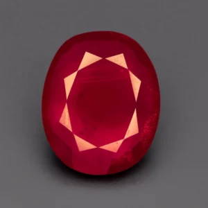 Lead Glass Filled Ruby – 40.82 Ct Oval Treated Natural Ruby, 25×21 mm Loose Stone