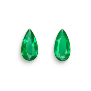 0.84 Ct Zambian Emerald Pair – Pear Cut Natural Loose Gemstones