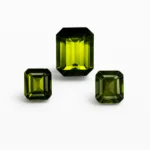 3.78ct (3pcs) natural green tourmaline set | octagon pairs