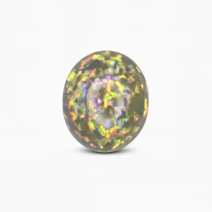 Natural Ethiopian White Opal with Play of Color – 11 Ct, 18×15 mm Loose Opal