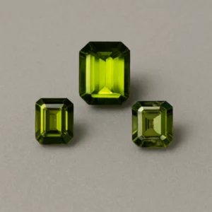 3.78ct (3pcs) natural green tourmaline set | octagon pairs