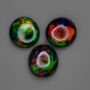 black opal round pair set | 3pcs opal set