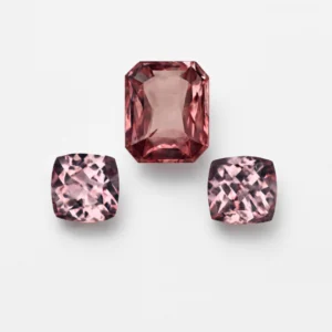 3 pieces of octagon pink tourmalines set | 2.8 carats pairs