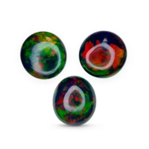 black opal round pair set | 3pcs opal set