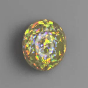 Natural Ethiopian White Opal with Play of Color – 11 Ct, 18×15 mm Loose Opal