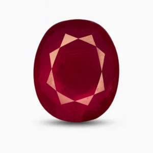 Lead Glass Filled Ruby – 40.82 Ct Oval Treated Natural Ruby, 25×21 mm Loose Stone