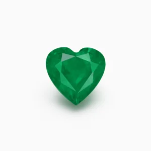 1.5 carat heart shaped natural green Zambian emerald