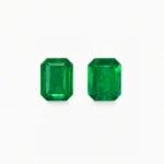 Pair of octagon cut emeralds 3.31 cts from Zambia
