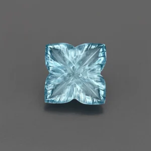 12 cts baby blue topaz curved in flower