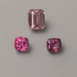 3 pieces of octagon pink tourmalines set | 3.23 carats pairs