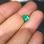 1.5 carat heart shaped natural green Zambian emerald
