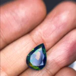 playing color 3.2 carats faceted black Opal