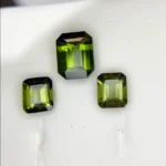 3.78ct (3pcs) natural green tourmaline set | octagon pairs