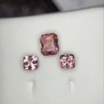 3 pieces of octagon pink tourmalines set | 2.8 carats pairs