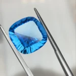 13.36 carats Swiss blue topaz | cushion cut topaz