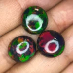 black opal round pair set | 3pcs opal set
