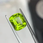 green peridot 7.14 carats cushion cut