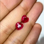 pair heart shaped ruby | 5.23cts field ruby