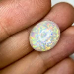 Natural Ethiopian White Opal with Play of Color – 11 Ct, 18×15 mm Loose Opal