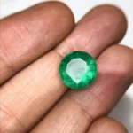 7.00 Ct Zambian Emerald – Round Cut 12 mm Natural Loose Gemstone