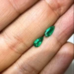0.84 Ct Zambian Emerald Pair – Pear Cut Natural Loose Gemstones